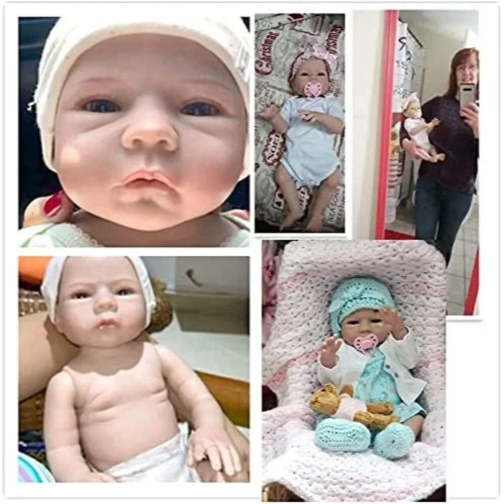 🆕18Inch Full Body Viny Newborn Baby Poseable Limbs Cute Boy Reborn Baby